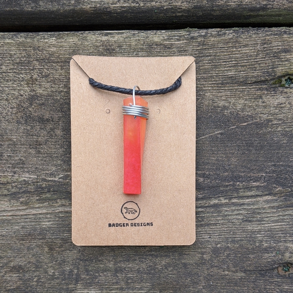 Rare Red Orange Crystal Healing Chakra Necklace
